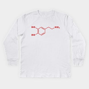 Dopamine Molecular Chemical Formula Kids Long Sleeve T-Shirt